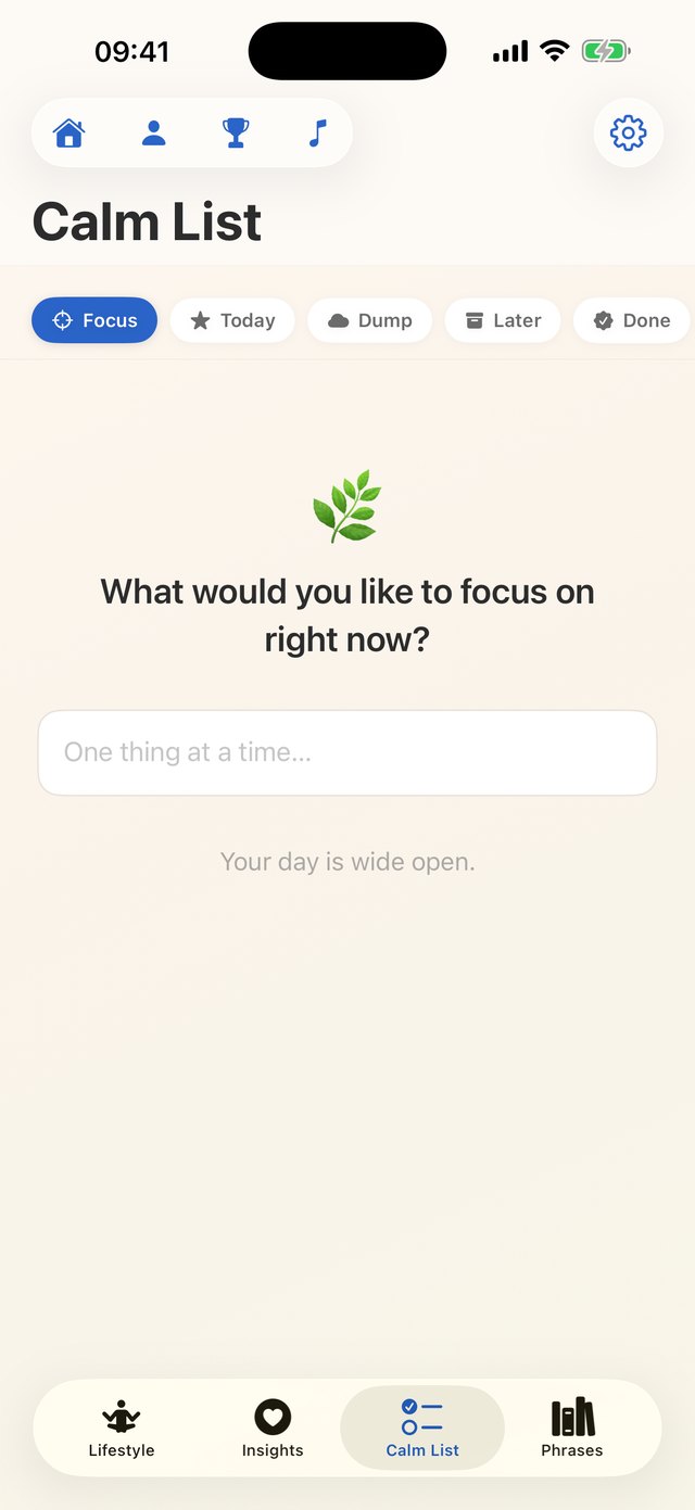 The Signalkind Calm List, a gentle to-do list